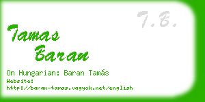 tamas baran business card